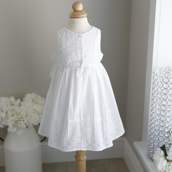 SALE- White Sundress Eyelet Trim Size 18 Months Beach Portrait Vacation NWOT - Picture 5 of 5